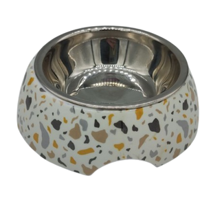 Меламиновая миска с чашей из нержавеющей стали Derby AH005 Color Stone, S, 150 мл, 10.5x14x4 см