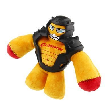 Игрушка для Собак Gigwi Gladiator в Резиновой Броне с Пищалкой Желтый 20 см, Medium
