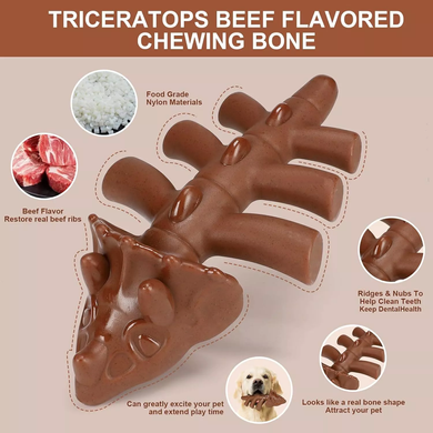 Іграшка для жування для собак Derby Triceratops Shaped Dog Chew Toy