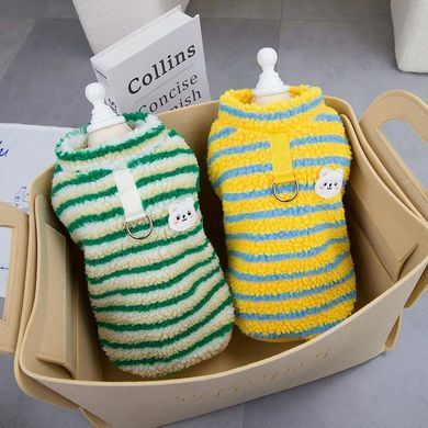 Флисовый свитер Derby Yellow Stripe для собак, кошек, щенков, 40 см, 52 см, 35 см, 2XL