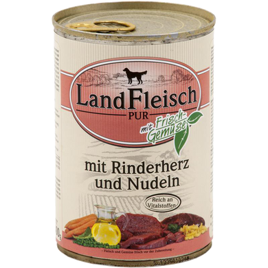 LandFleisch Adult Dog mit Rinderherz und Nudeln (говяжье сердце, лапша) 400 г