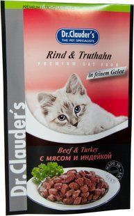Вологий корм для котів Dr.Clauder's Beef&Turkey з яловичиною та індичкою, 100 г