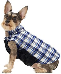 Тепла куртка для маленьких порід собак в клітинку, 31 см, 50 см, 46 см, M