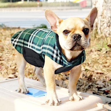 Зимовий водонепроникний двохсторонній жилет в клітинку Derby Plaid Green в британському стилі, 26 см, 34-40 см, 28 см