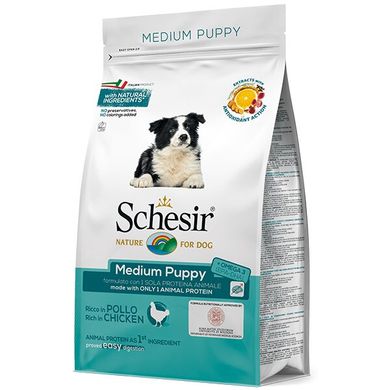Cухий монопротеїновий корм для цуценят середніх порід Schesir Dog Medium Puppy 3 кг