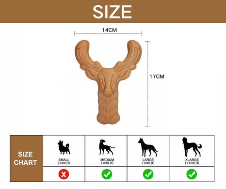 Іграшка для жування для собак Derby Elk Shaped Dog Chew Toy