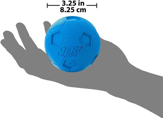 М'ячик для собак з пищалкою Nerf Dog Soccer Squeak Ball, Синий, Large, 1 шт.