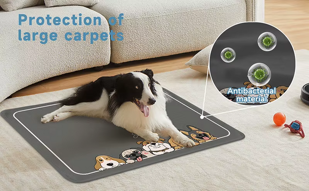Летняя охлаждающая подстилка для собак Derby Ice Silk Summer Pet Cooling Mat Dogs Smile, 85х120 см