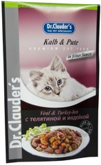 Вологий корм для котів Dr.Clauder's Veal&Turkey-hen з телятиною та індичкою, 100 г