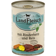 LandFleisch консерви для собак з яловичим серцем, рисом і свіжими овочами, 400 г