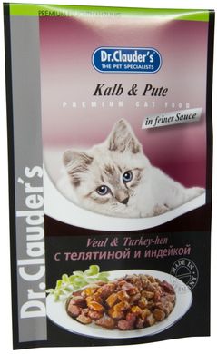 Вологий корм для котів Dr.Clauder's Veal&Turkey-hen з телятиною та індичкою, 100 г