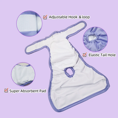 Багаторазовий підгузок для сук Derby KS001 Purple, XL, 60-70 см