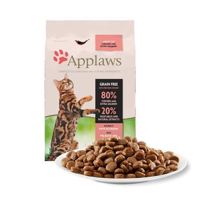 Applaws Chicken with Extra Salmon беззерновой корм для кошек + пробиотик, 7,5 кг, Упаковка виробника