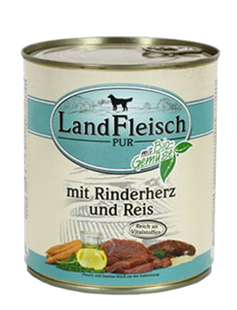LandFleisch Adult Dog mit Rinderherz und Reis (говяжье сердце, рис) 800 г