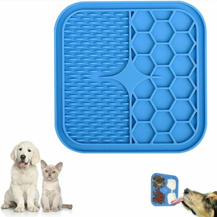 Силиконовый коврик для лизания для собак Derby Silicone licking pad, Голубой, 20х20 см