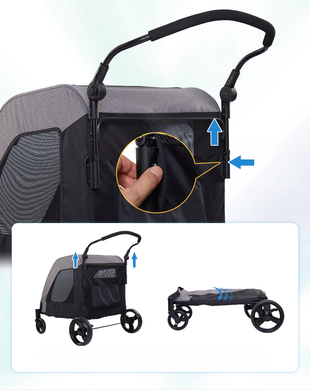 Коляска для домашніх тварин (до 45 кг) Bestopet (Люпосанчик) BS-RL-21 Dark Blue