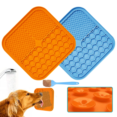 Силиконовый коврик для лизания для собак Derby Silicone licking pad, Голубой, 20х20 см