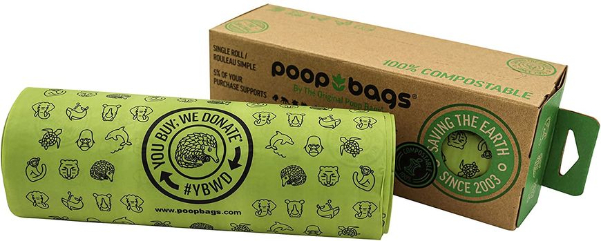 Биоразлагаемые пакеты для экскрементов собак The Original Poop Bags, 1 рулон - 200 пакетов