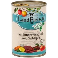 LandFleisch Adult Dog mit Rinderherz, Reis und Wildapfel (говяжье сердце, рис, дикое яблоко) 400 г