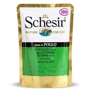 Вологий корм для котів Schesir Chicken Fillet з курячим філе в желе 100 г