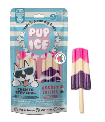 Мороженое для собак Pup Ice Rocket Lollies Strawberry & Blueberry M 2 шт., 90 г, 2 шт., Medium