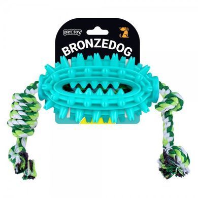 Іграшка для собак Bronzedog Petfun Dental Спайк з Канатом 8 х 13 см, Medium