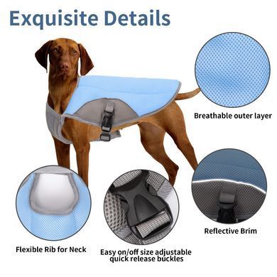 Летний охлаждающий жилет для собак крупных пород Derby Summer Dog Cooling Vest PA0116, Orange, 49 см, 55-75 см, 45 см, L