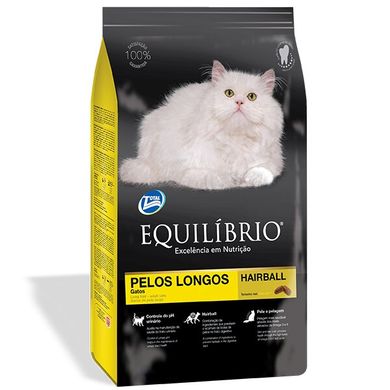 Сухий суперпреміум корм Equilibrio Cat Adult Long Hair для дорослих довгошерстих котів 1,5 кг