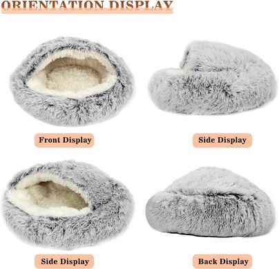 Плюшева лежанка Люпосанчик Green Plush Pet Bed для котів і собак, d - 40 см, XS