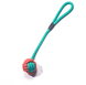 Игрушка для собак Derby Dog Rope Toy - Ball with Long Handle, Бірюзовий