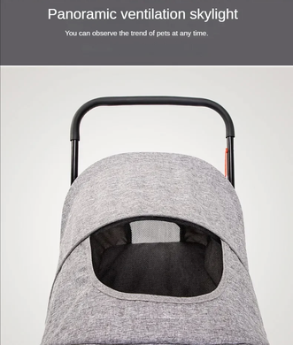 Складний візочок для домашніх тварин Pet Stroller with Storage Basket Grey