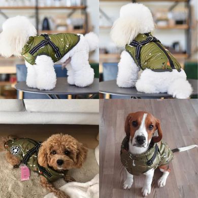 Зимняя куртка для собак Derby Fashion Sports D76 Army Green, 22 см, 36 см, 26,5 см, S