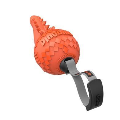 Іграшка для cобак Gigwi Dinoball Динозавр зі звуком, що вимикається 14 см, Червоний, Medium