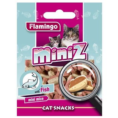Ласощі (мишки) для кішок Flamingo MINIZ MINI MICE зі смаком риби 50 г
