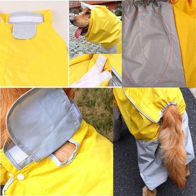 Комбинезон-дождевик для собак Derby R62 Yellow, 40 см, 53 см, 38 см, S