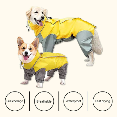 Комбинезон-дождевик для собак Derby R62 Yellow, 40 см, 53 см, 38 см, S