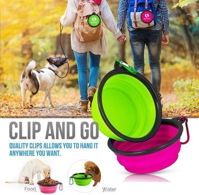 Силіконова складна дорожня миска Derby Food Grade TPE Collapsible Dog Bowl, Помаранчевий, 350 мл
