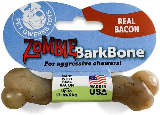 Жевательная кость для собак Pet Qwerks Zombie Bacon BarkBone с ароматом бекона, Large