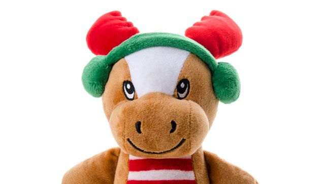 Новогодня плюшевая игрушка JK Animals Рождественский олень для собак с пищалкой