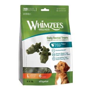 Натуральні ласощі для зубів собак WHIMZEES Dental Treats Alligator, 6 шт., L