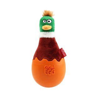 Игрушка для Собак Gigwi Egg Утка Неваляшка с Пищалкой 14 см