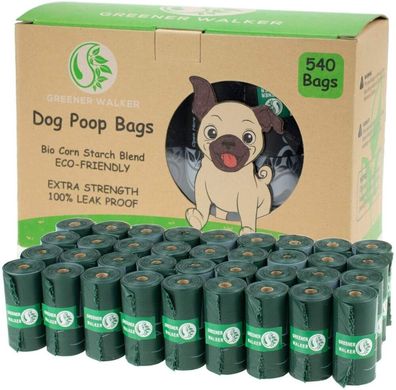 Біорозкладні пакети для збору фекалій собак Greener Walker, Хаки, 1 рулон - 15 пакетов