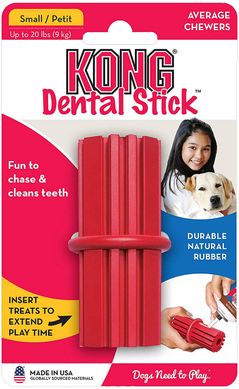 Прочная резиновая игрушка для собак KONG Dental Stick, Small