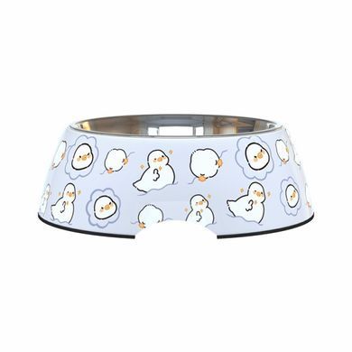Меламиновая миска с чашей из нержавеющей стали Derby AH005 Ducklings, M, 370 мл, 14x17.5x5.5 см