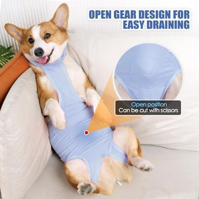Дышащая попона для собак Derby Breathable Pet Recovery Suite, Blue, 55-65 см, 70-90 см, 50 см, XL