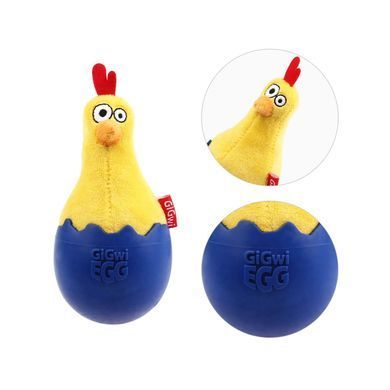Игрушка для Собак Gigwi Egg Ципленок Неваляшка с Пищалкой 14 см
