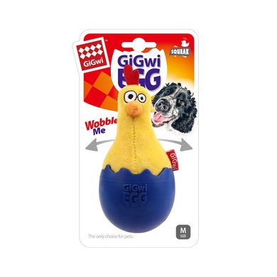 Іграшка для Собак Gigwi Egg Курча Неваляшка з пищалкою 14 см