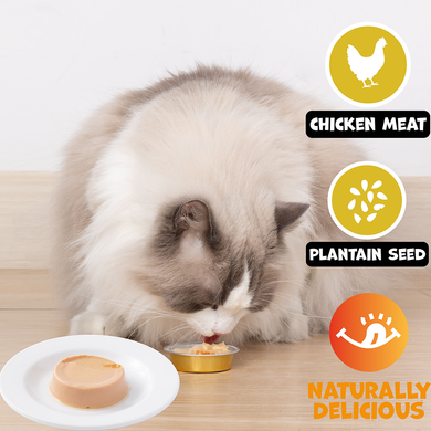 Вкусный паштет UNIQ PETS CAT WET FOOD DELICIOUS с курицей и семенами подорожника, 30 г