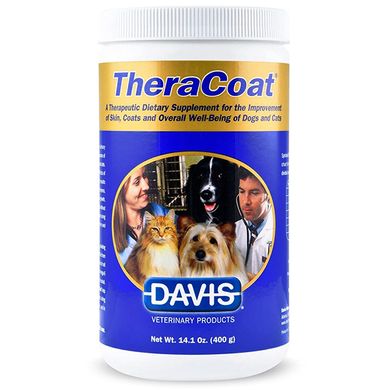 Дієтична добавка Davis TheraCoat для шерсті собак і котів, 400 г, Гранули