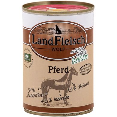 Консерви для собак Landfleisch Dog Wolf Pherd з кониною, 400 г